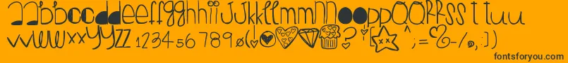 Peanutbutterjelly-Schriftart – Schwarze Schriften auf orangefarbenem Hintergrund