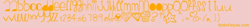 Peanutbutterjelly-Schriftart – Orangefarbene Schriften auf rosa Hintergrund