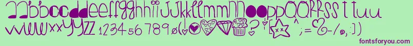 Peanutbutterjelly Font – Purple Fonts on Green Background