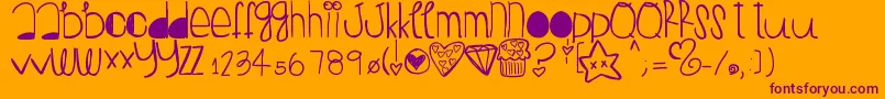 Fonte Peanutbutterjelly – fontes roxas em um fundo laranja