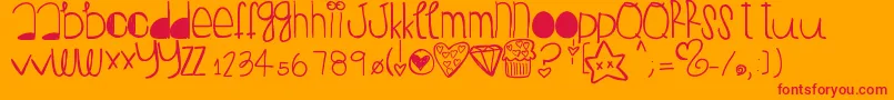 Peanutbutterjelly Font – Red Fonts on Orange Background