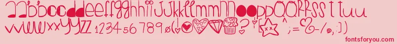 Peanutbutterjelly-Schriftart – Rote Schriften auf rosa Hintergrund
