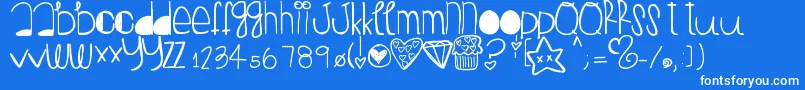 Peanutbutterjelly-Schriftart – Weiße Schriften auf blauem Hintergrund