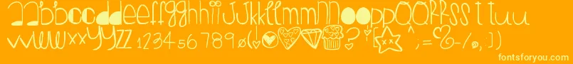 Fonte Peanutbutterjelly – fontes amarelas em um fundo laranja