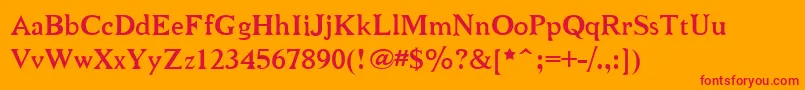 Niewcm Font – Red Fonts on Orange Background
