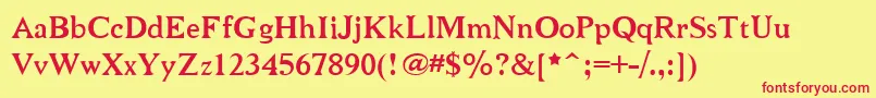 Niewcm Font – Red Fonts on Yellow Background