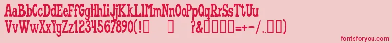 WorldsfinestNormal-Schriftart – Rote Schriften auf rosa Hintergrund
