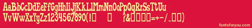 WorldsfinestNormal Font – Yellow Fonts on Red Background