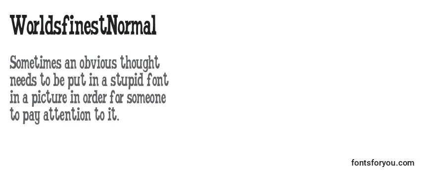 Review of the WorldsfinestNormal Font