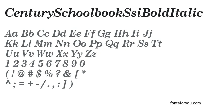 Шрифт CenturySchoolbookSsiBoldItalic – алфавит, цифры, специальные символы
