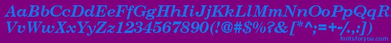 CenturySchoolbookSsiBoldItalic Font – Blue Fonts on Purple Background