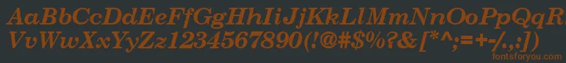 CenturySchoolbookSsiBoldItalic Font – Brown Fonts on Black Background
