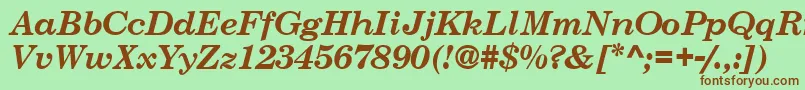 CenturySchoolbookSsiBoldItalic Font – Brown Fonts on Green Background