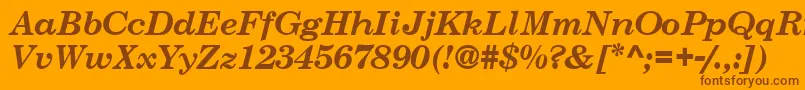 CenturySchoolbookSsiBoldItalic Font – Brown Fonts on Orange Background