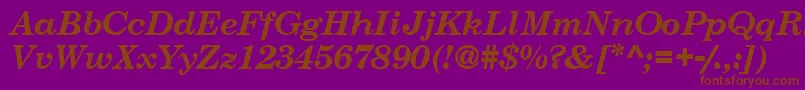 CenturySchoolbookSsiBoldItalic Font – Brown Fonts on Purple Background