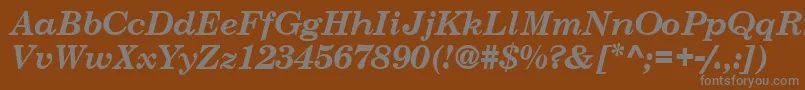 CenturySchoolbookSsiBoldItalic Font – Gray Fonts on Brown Background