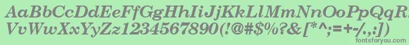 CenturySchoolbookSsiBoldItalic Font – Gray Fonts on Green Background