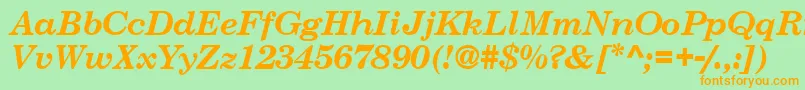 CenturySchoolbookSsiBoldItalic Font – Orange Fonts on Green Background