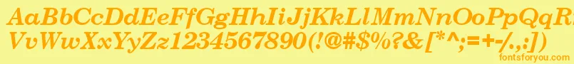 CenturySchoolbookSsiBoldItalic Font – Orange Fonts on Yellow Background