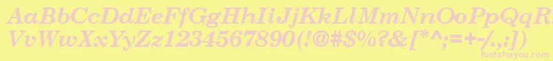 CenturySchoolbookSsiBoldItalic Font – Pink Fonts on Yellow Background