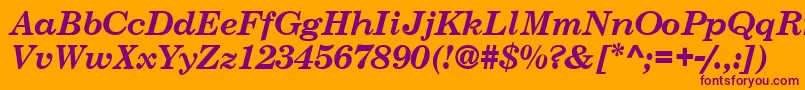CenturySchoolbookSsiBoldItalic Font – Purple Fonts on Orange Background