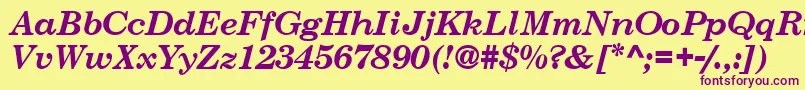 CenturySchoolbookSsiBoldItalic Font – Purple Fonts on Yellow Background