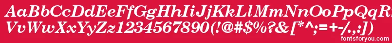 CenturySchoolbookSsiBoldItalic Font – White Fonts on Red Background