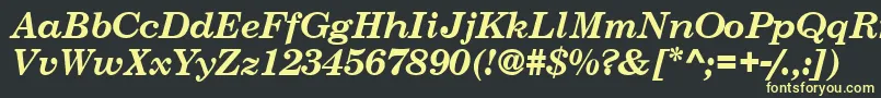 CenturySchoolbookSsiBoldItalic Font – Yellow Fonts on Black Background
