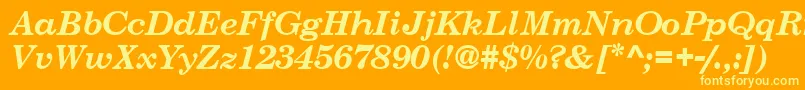CenturySchoolbookSsiBoldItalic Font – Yellow Fonts on Orange Background