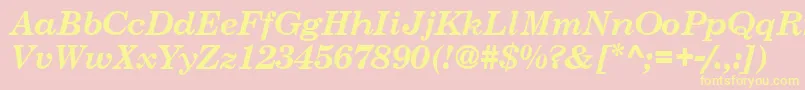 CenturySchoolbookSsiBoldItalic Font – Yellow Fonts on Pink Background
