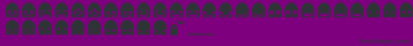 Fonte Ghostsmileys – fontes pretas em um fundo violeta