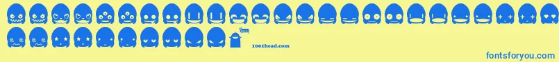 Ghostsmileys Font – Blue Fonts on Yellow Background