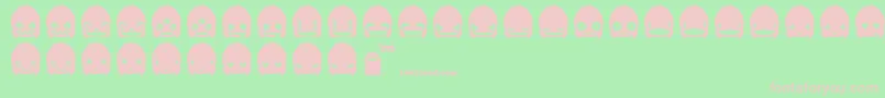 Fonte Ghostsmileys – fontes rosa em um fundo verde