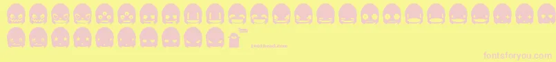 Fonte Ghostsmileys – fontes rosa em um fundo amarelo