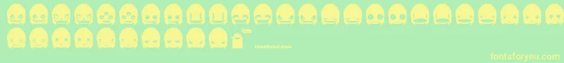 Ghostsmileys Font – Yellow Fonts on Green Background