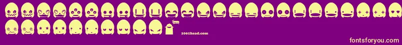 Fonte Ghostsmileys – fontes amarelas em um fundo roxo