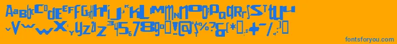 VenerealStrobeEffect Font – Blue Fonts on Orange Background