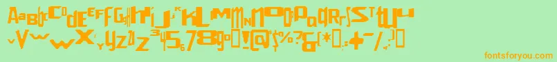 VenerealStrobeEffect Font – Orange Fonts on Green Background