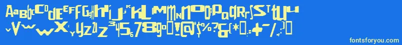 VenerealStrobeEffect Font – Yellow Fonts on Blue Background