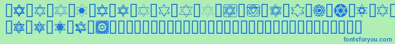 SlStarOfDavid Font – Blue Fonts on Green Background