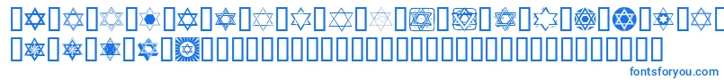 フォントSlStarOfDavid – 白い背景に青い文字