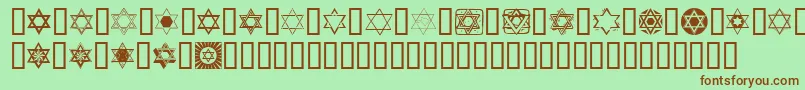 SlStarOfDavid Font – Brown Fonts on Green Background