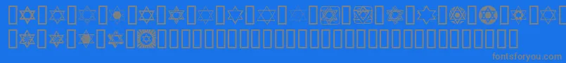 Fonte SlStarOfDavid – fontes cinzas em um fundo azul