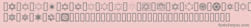 Fonte SlStarOfDavid – fontes cinzas em um fundo rosa