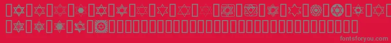 SlStarOfDavid-Schriftart – Graue Schriften auf rotem Hintergrund