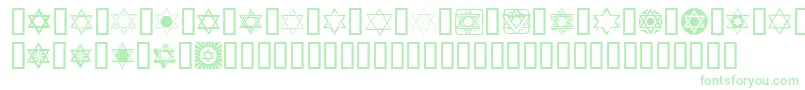 SlStarOfDavid Font – Green Fonts on White Background