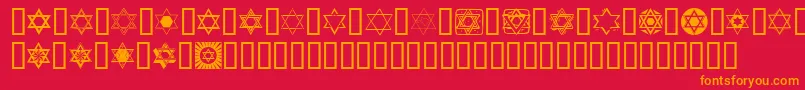 SlStarOfDavid Font – Orange Fonts on Red Background