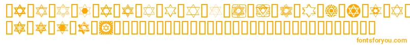 SlStarOfDavid-Schriftart – Orangefarbene Schriften auf weißem Hintergrund