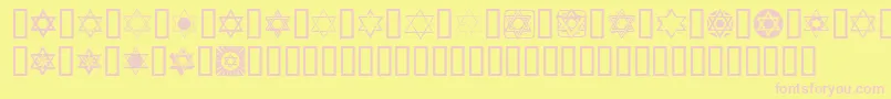 Шрифт SlStarOfDavid – розовые шрифты на жёлтом фоне