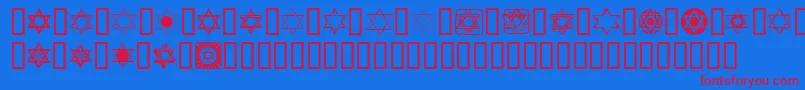 SlStarOfDavid Font – Red Fonts on Blue Background